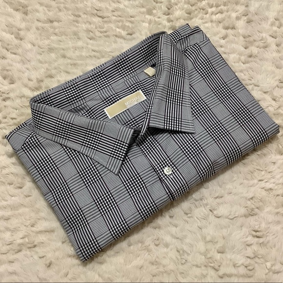 🛍️ MICHAEL KORS Relaxed Fit Button-Up Plaid Dress Shirt Men’s - Size 22 … - Picture 13 of 14